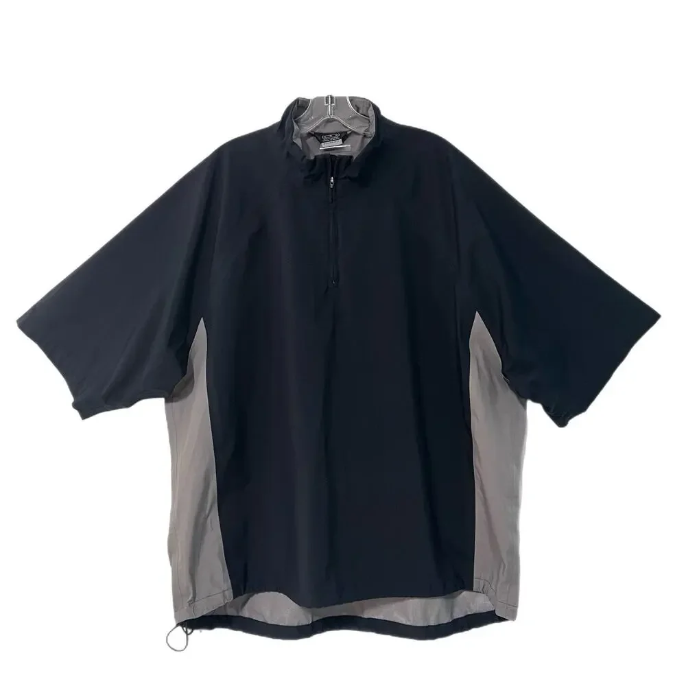 NIKE Golf Storm Fit Windbreaker Jacket XL Short Sleeve 1/2 Zip Pullover Black Gr